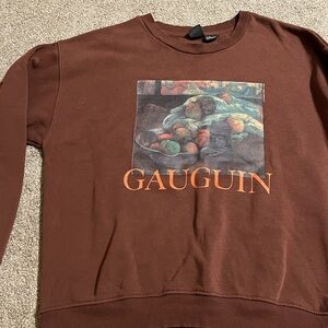 Urban Outfitters National Gallery Gauguin Crewneck Sweater Brown Vintage Large